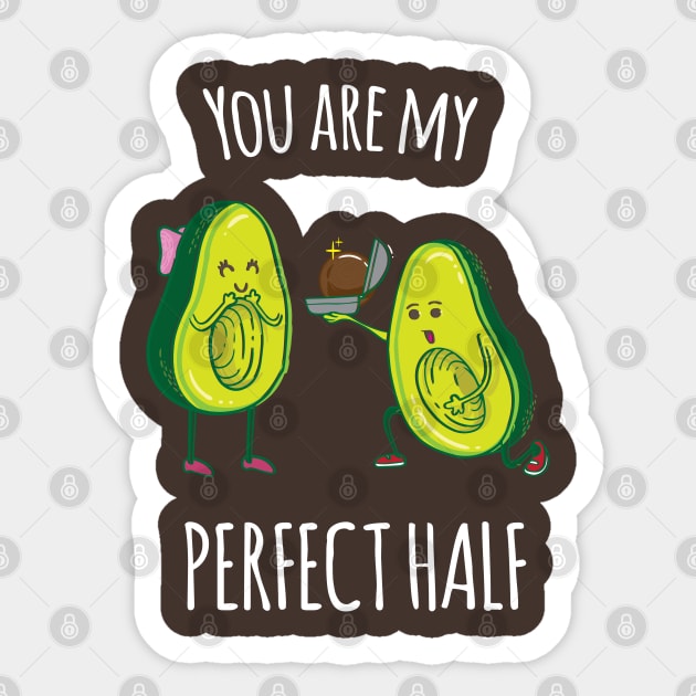 You're my perfect half - Funny Avocado gift Sticker by Shirtbubble